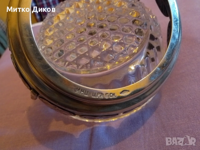 Кристална Купа с дръжка мелхиор МНЦ СССР за плодове бонбони и други Н-160мм и фи 150 и 125 мм, снимка 8 - Аксесоари за кухня - 53565607