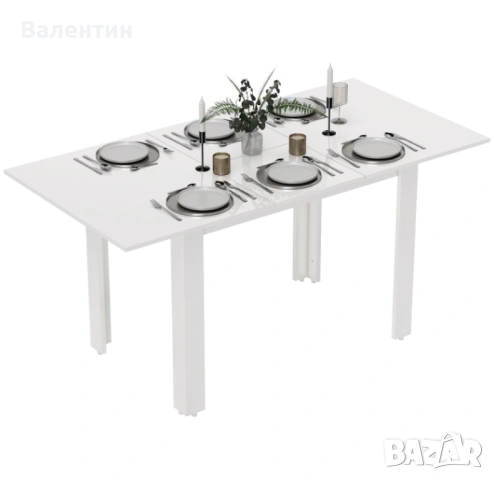 Разтегателна трапезна маса HOMCOM, снимка 2 - Маси - 53261213