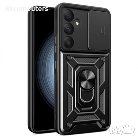 Силиконов твърд кейс bSmart Defender Slide, За Samsung Galaxy A17, Черен и Протектор