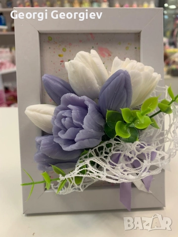 цветя изработени с глицеринов ароматен сапун и Българска роза 🌹 Стара Загора Център., снимка 3 - Изкуствени цветя - 52838911