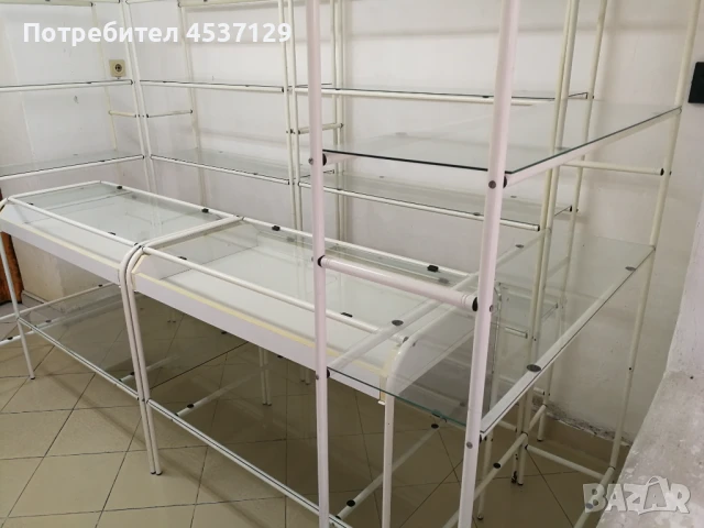 Комплект разглобяеми тръбни стелажи със стъкла, снимка 1