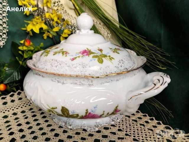 Wawel Poland красота седеф с рози, снимка 5 - Чаши - 54152570