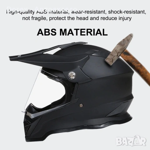 Черна мат крос каска за мотор, мотокрос, ендуро и АТВ - размери М и L, снимка 4 - Аксесоари и консумативи - 54184074
