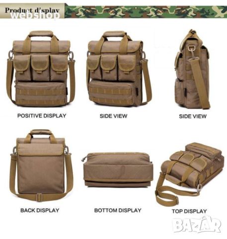 Водоустойчива Туристическа чанта за през рамо с множество джобове, снимка 4 - Раници - 46136184