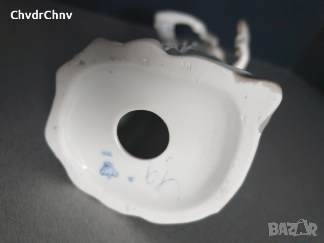 GDR Lippelsdorf статуетка 22см/ГДР стара немска порцеланова фигура на момиче с огледало и гребен, снимка 7 - Статуетки - 52496086