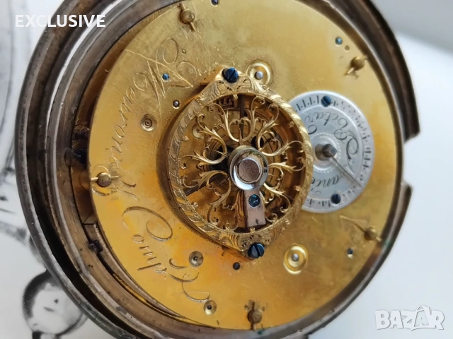 Швейцарски часовник с аларма на Meuron et Comp. 1780 година. , снимка 4 - Джобни - 53829394