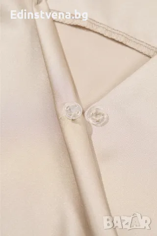 Дамски сатенен топ в цвят шампанско, снимка 7 - Корсети, бюстиета, топове - 50081790