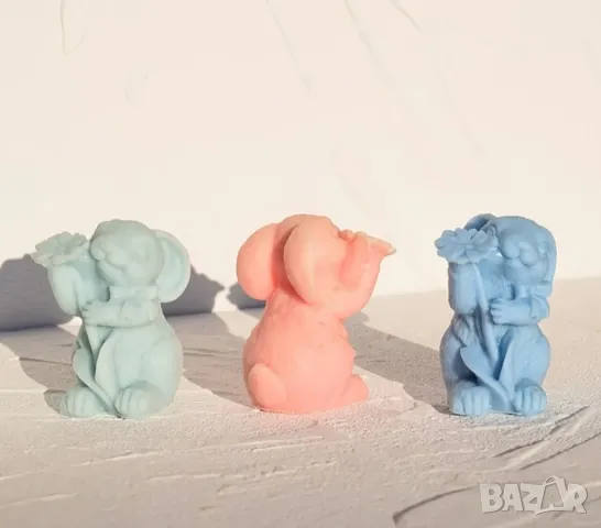 Молд заек с цвете, снимка 4 - Форми - 49692652