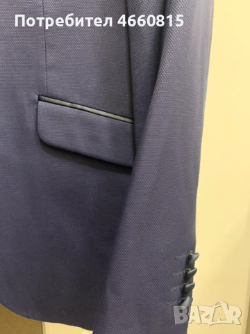 Стилен мъжки тъмносин официален костюм M-L/ 52 + РИЗА и АКСЕСОАРИ, снимка 7 - Костюми - 52947554