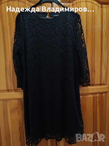 Черна дантелена рокля, снимка 1 - Рокли - 45034486