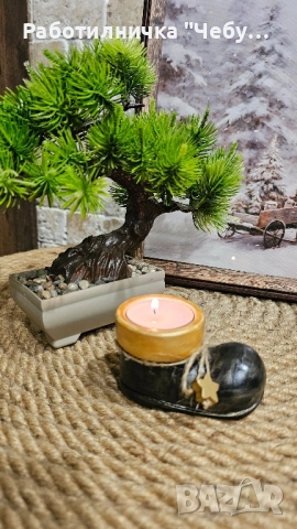 Свещник Коледно ботушче, снимка 2 - Коледни подаръци - 51538506