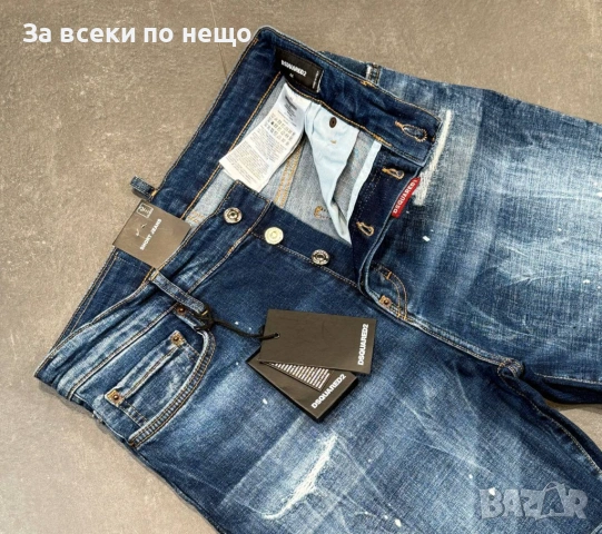 DSQUARED2 Мъжки Сини Къси Дънки С Накъсан Ефект🔝Дамски Къси Дънкови Панталони Код Mens P.197, снимка 3 - Дънки - 53921602