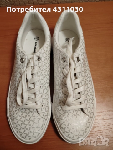 Кожени кецове Graceland нови, номер 40, бял и сив, снимка 2 - Кецове - 53391787