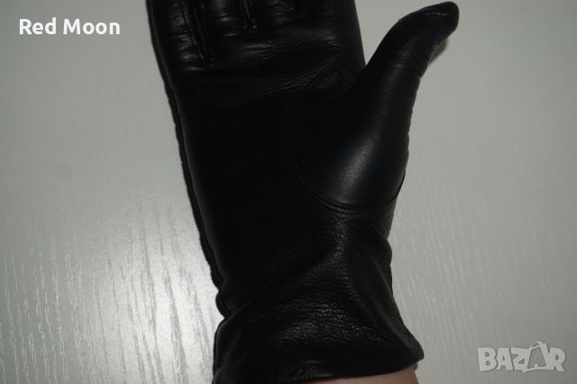 Черни Дамски Ръкавици От Естествена Кожа Размер S, снимка 13 - Ръкавици - 45423309