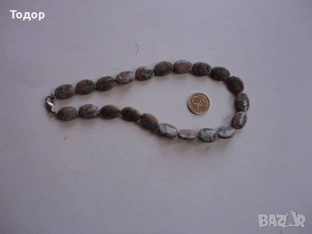 Луксозно  колие от камъни леопардов яспис и сребро , снимка 3 - Колиета, медальони, синджири - 52855335