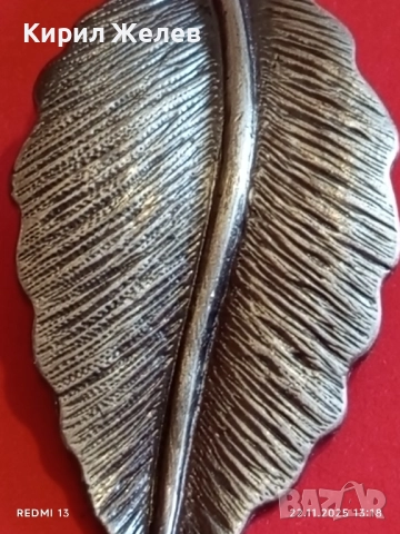 МЕТАЛНА ВИСУЛКА ЛИСТ МНОГО КРАСИВ МОДЕН АКСЕСОАР 52168, снимка 4 - Колиета, медальони, синджири - 52501956