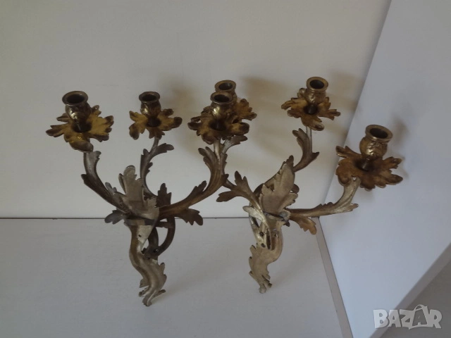 Комлект големи изящни свещници от Виена, снимка 12 - Антикварни и старинни предмети - 53527216