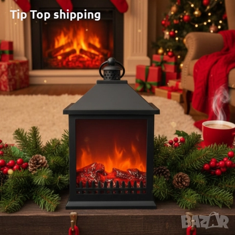LED Декоративен фенер-камина – Реалистичен пламък за Коледа и зимен уют, снимка 2 - Декорация за дома - 52631672