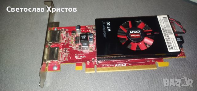 Продавам професионална видео карта AMD FIrePro W2100 2GB DDR3 128bit 2xDP LP, снимка 2 - Видеокарти - 45191598