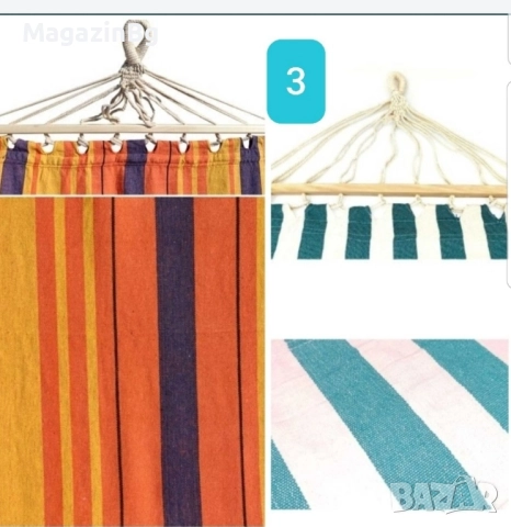 Хамак с Дървени рейки, Парашутен Памучен Мрежа Стол Hamak Хамаци Люлка, снимка 4 - Градински мебели, декорация  - 52264308