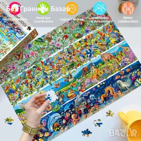 Нов Пъзел 1000 части – природа и животни, подарък за възрастни 70x50 см, снимка 4 - Пъзели - 51738114