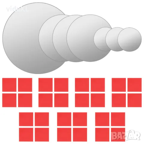 vidaXL Комплект стенни огледала от 7 части, кръгли (SKU:245692), снимка 1 - Огледала - 49456750