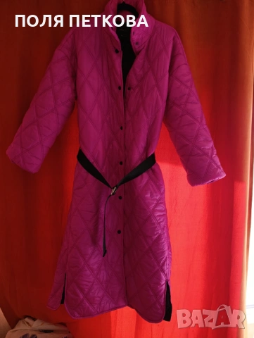 Цикламено дълго яке, снимка 6 - Якета - 53530304