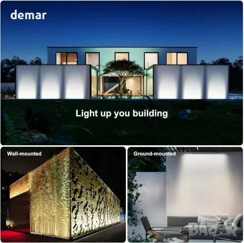 YASOTEK LED лампа за осветяване на стена, 36W 4000K Неурално бяло, 4800 лумена, IP65, 1 метър, снимка 5 - Лед осветление - 49672203