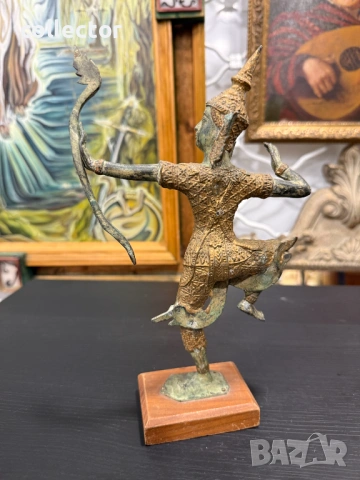 Бронзова тайландска фигура на принц Рама. №7992, снимка 7 - Антикварни и старинни предмети - 53944129