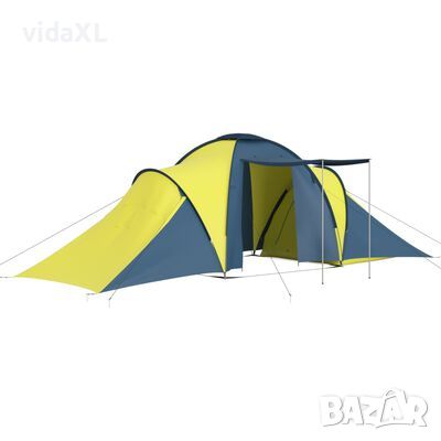vidaXL Къмпинг палатка за 6 души синьо и жълто(SKU:93185