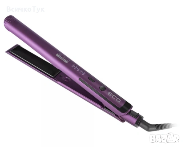 ✨Преса ECG Modifica Straight Chiara, 48 W, Керамична, LED индикатори, Лилав 