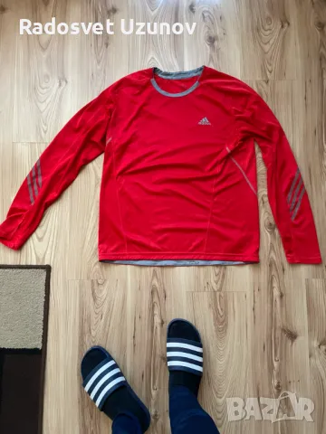 Мъжка блуза за бягане Adidas, снимка 1 - Спортни дрехи, екипи - 48009544