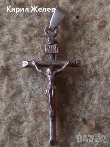 Старо сребърно кръстче 43817, снимка 3 - Колиета, медальони, синджири - 52360691