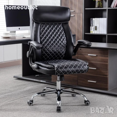 ПРОМОЦИЯ Ергономичен офис стол с ретро дизайн WOTSTA BHEU-937-BROWN, снимка 5 - Столове - 51141133