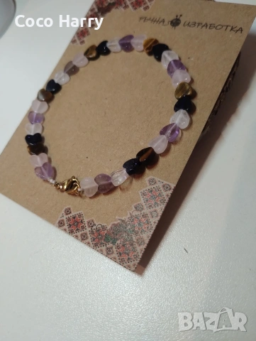 Гривна с естествени камъни,ръчна изработка , снимка 4 - Подаръци за жени - 53502890