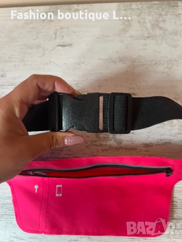 Цикламена спортна чанта за кръста с регулираща се широчина с джоб за телефон и ключове 🩷🖤🩷🖤🩷🖤, снимка 3 - Чанти - 53771456
