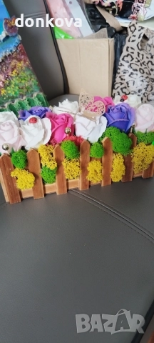 декорации ръчно изработени от жив скандинавски мъх и сапунени рози., снимка 4 - Декорация за дома - 52206004