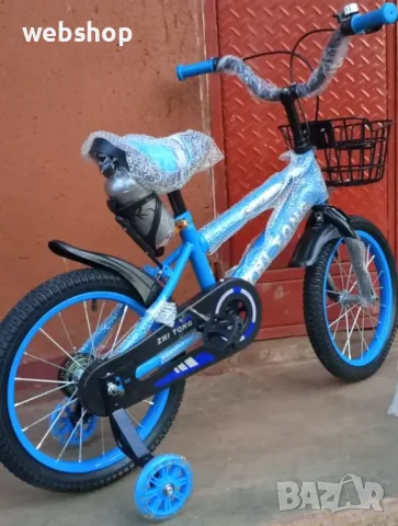 Детски Велосипед със спомагателни , кош и две спирачки, 12 инча 12, снимка 4 - Велосипеди - 49735298