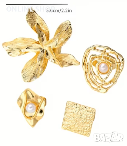 Уникален дизайнерски пръстен златен с филигранен дизайн 18мм, снимка 5 - Пръстени - 53712821