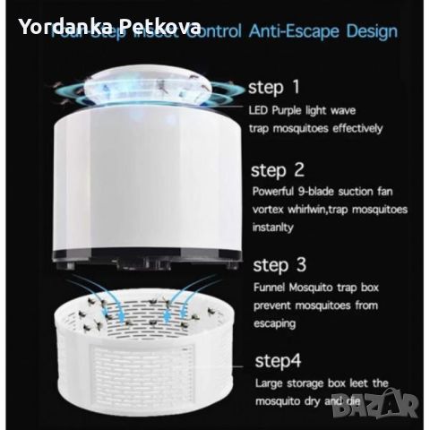 USB ултравиолетова лампа против комари и други насекоми, снимка 3 - Друга електроника - 46307032