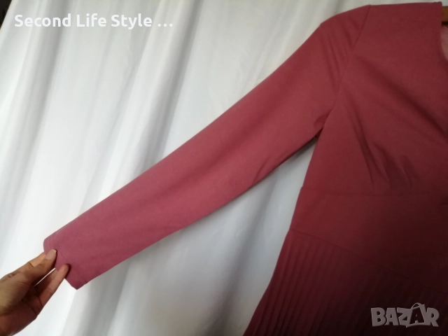 Елегантна дамска розова рокля с уникален дизайн р-р S (EU 36), снимка 8 - Рокли - 52954034