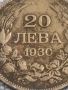 Сребърна монета 20 лева 1930г. Царство България Борис трети за КОЛЕКЦИОНЕРИ 26389, снимка 2