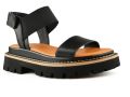 Дамски черни сандали обувки естествена кожа платформа Tendenz Тенденз