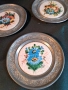 порцеланови чинийки с цветя и калаен обков 30/6, снимка 2