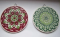 Две стари подложки за чаши или декорация за стена Pandora Ceramic ръчно направени гръцки, снимка 11