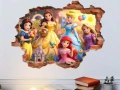 5 принцеси дупка стена малък самозалепващ стикер лепенка стена мебел прозорец детска стая детски, снимка 1