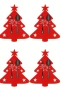 Комплект 12 калъфи за прибор, модел коледна елха, филц, червен Коледна декорация за маса, снимка 2