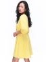 Дамска жълта рокля с колан, снимка 3
