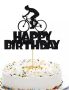 Колоездач Велосипедист на колело картонен брокат топер украса декор за торта парти рожден ден