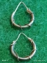 Сребърни обеци с декоративно обвита тел ръчна ювелирна изработка 53687, снимка 1